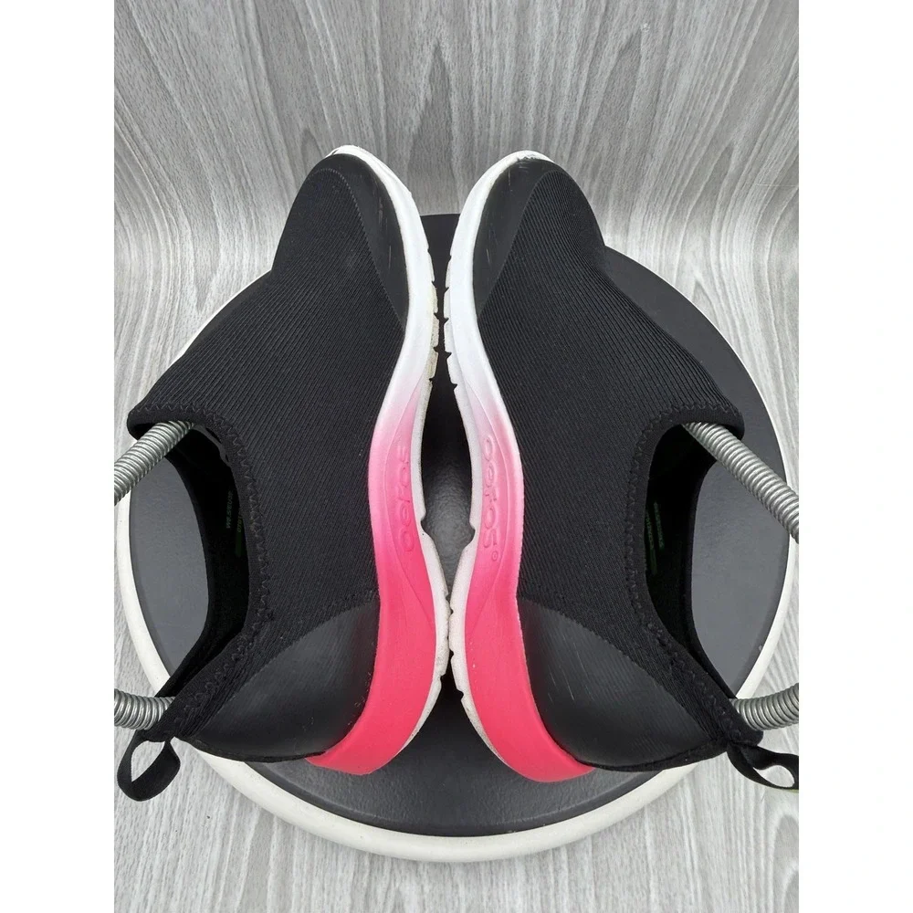 OOFOS OOmg Sport Low Womens Size 8.5 Black Pink Fade Recovery Slip On Shoes